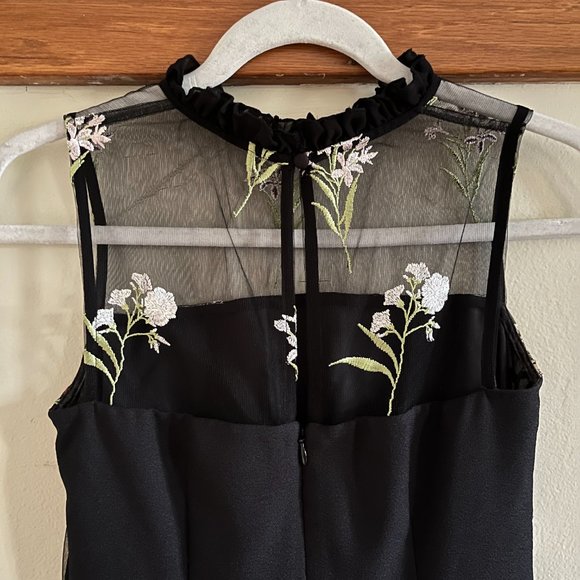 Floral Embroidered Black Sheath Dress - Karl Lagerfeld - Picture 5 of 7